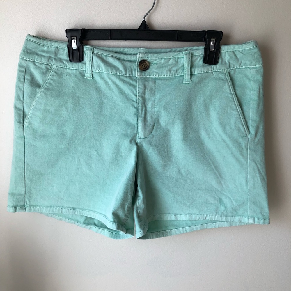 American Eagle Shortie Shorts size 14 Blue Green Mint